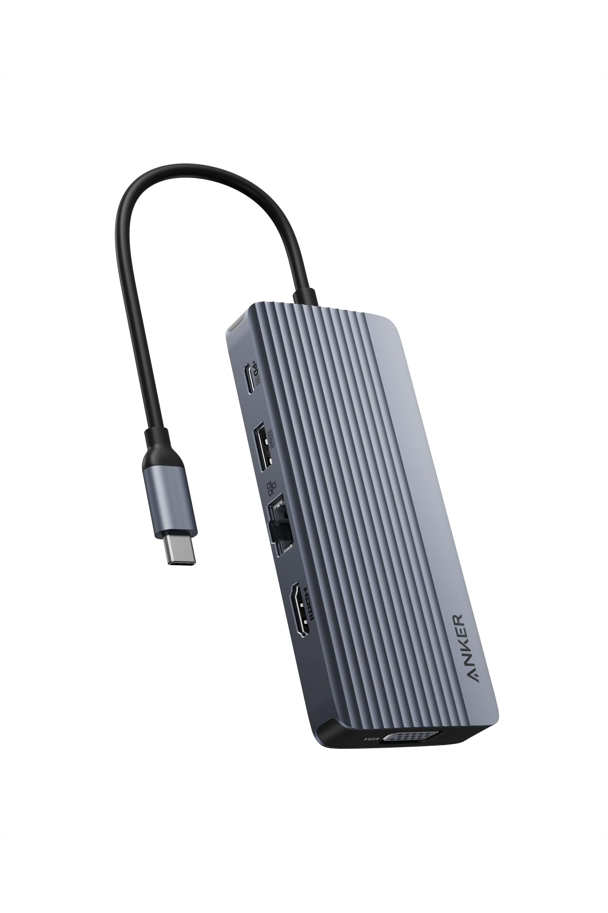 樂天商城 - Anker USB-C ハブ (10-in-1, Dual Display) 100W USB PD対応 4K HDMIポート 1080p VGAポート 5Gbps 高速データ転送 USB-C USB-Aポート イーサネットポート microSD＆SDカー
