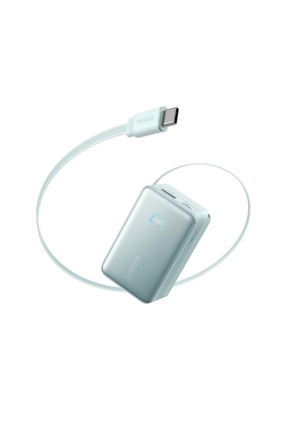 Anker Nano Power Bank (10000mAh, 45W, 巻取り式 USB-Cケーブル) 10000mAh 45W出力 / LEDディスプレイ搭載/USB-Cケーブル一体型/巻取り式ケーブル/iPhone 17 / 16 / 15シリーズ