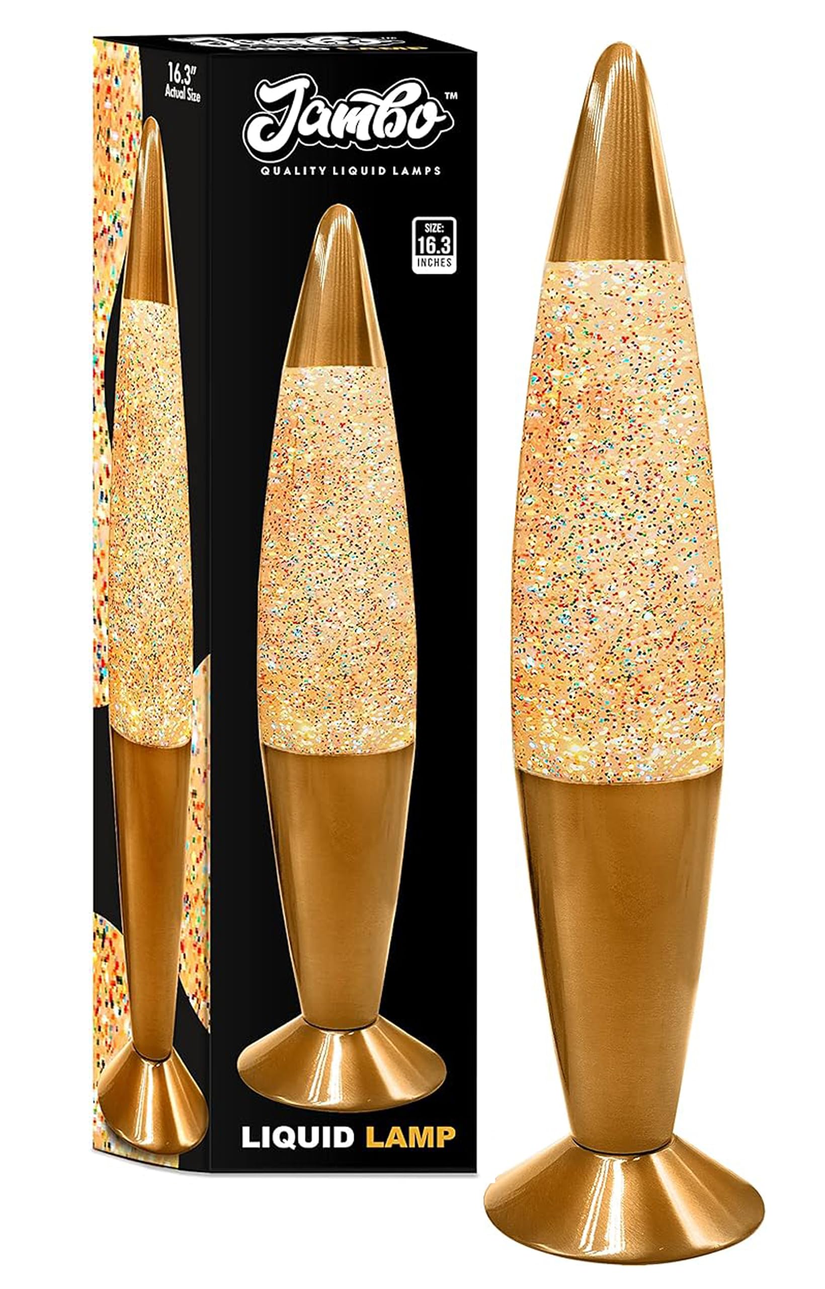 Jambo 16インチ レインボーグリッターランプ 美しい液体ランプ 大人と子供向けエンターテイメント ホリデーギフトに最適