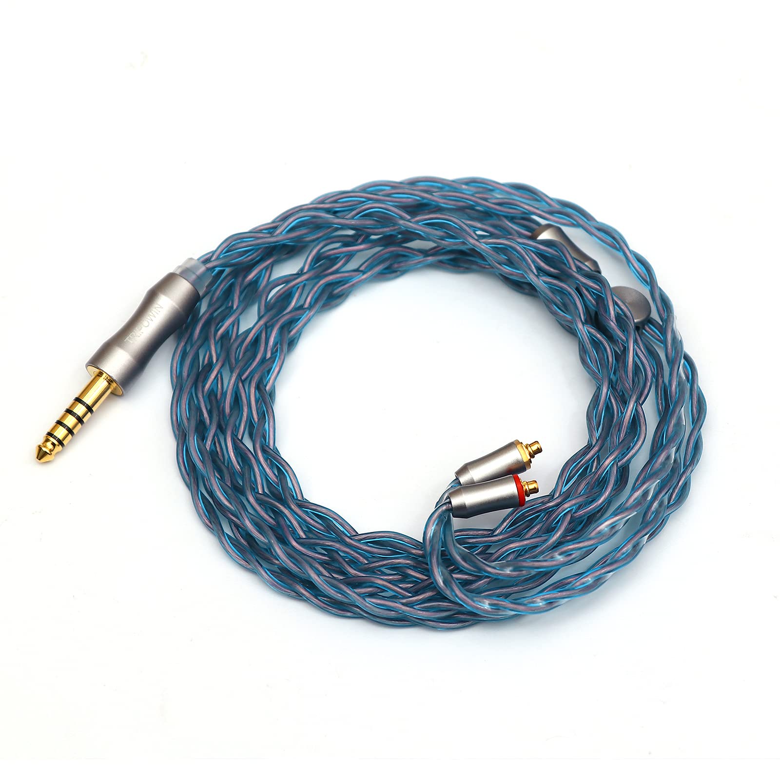Tripowin Alteaアップグレードされた6N-OCC Litz 4コアHIFIイヤホンケーブル 高純度(99.9999%)6N単結晶銅ケーブル (MMCX差し込み式, 4.4mm)