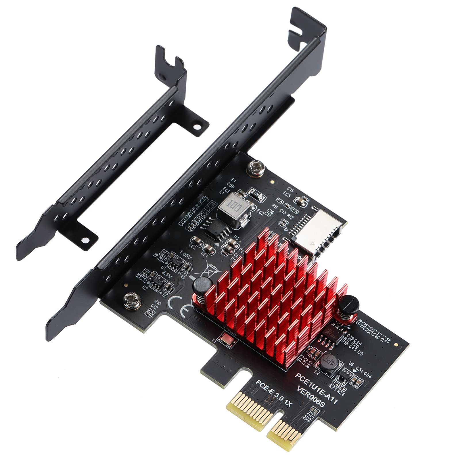YBBOTT PCI-E �������ץ쥹��ĥ������, PCI-E 1X to USB 3.1 ������E Gen2 A-����, 10Gbps�ե���ȥѥͥ륢���ץ���������, 3.0 X1�����ץ��� ASM3142, WIN10/8/7�б�