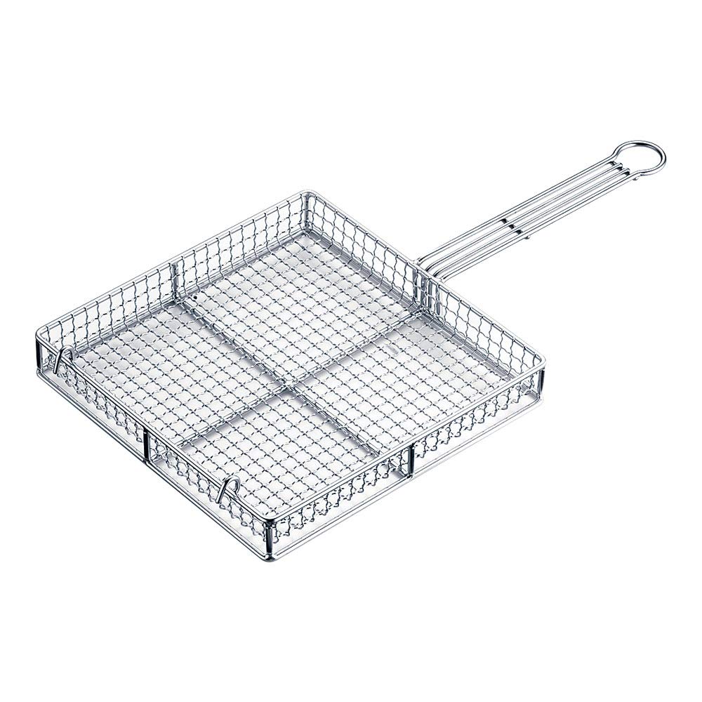 楽天松陰屋 楽天市場店遠藤商事 TKG 焼き網 全長510mm 間口×奥行×高さ（mm）270×270×H40 とり肉などこんがり美味しく焼ける フチ付きで食材がこぼれにくい キャンプやアウトドアに便利 業務用 日本 DYK7901