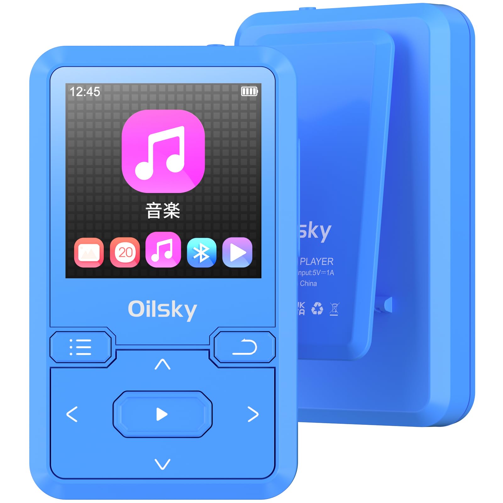 32GB Built-in MP3 Player with Clip, Bluetooth 5.0 Digital Audio Player, Large Capacity 128GB Expandable, Music Player, FM Radio, Compact, Ultra-lightweight (28g), Easy to Hold, Music Player, Gift, Physical Buttons, X50 (32G)