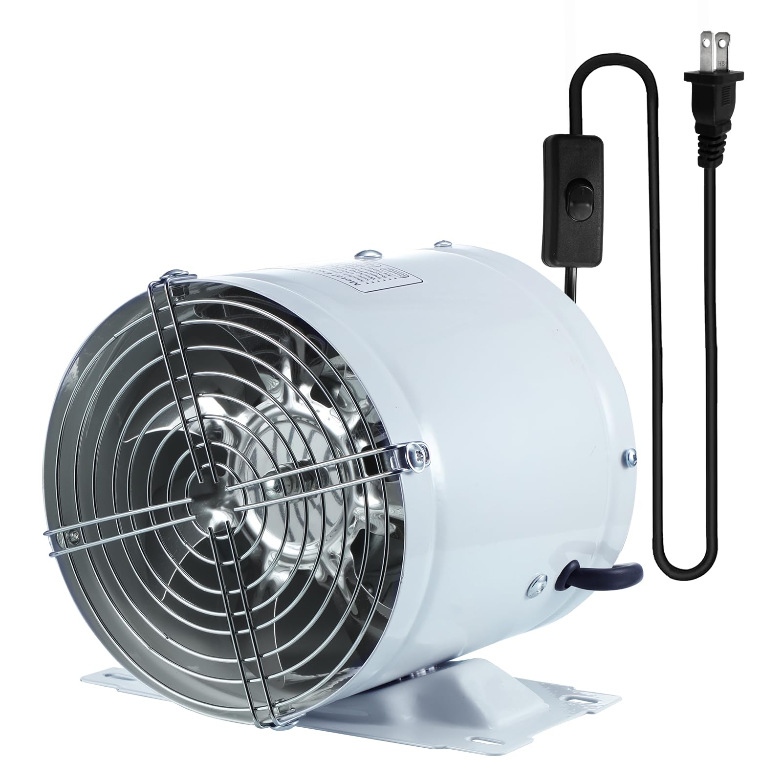 樂天商城 - 換気扇 150mm 大風量 Sidvkut 家庭用工業換気扇 風量480m・/h 金属製 中間取付形ダクトファン 塗装ブース用 ダクト用換気 倉庫/トイレ/キッチン換気排気用 (ホワイト)