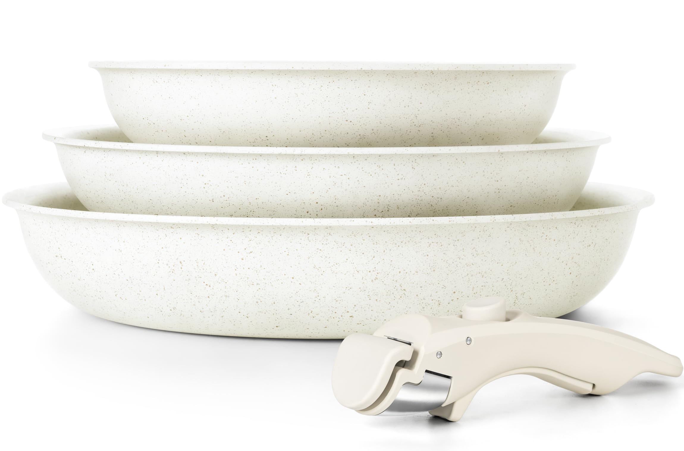 MICHELANGELOフライパンセット20cm・24cm・28cmIH対応ガス火対応セラミックコーティング取っ手のとれる軽量耐久性コーティングPFOA、PFOS不使用焦げ付きにくい手入れが簡単こびりつきにくい一…