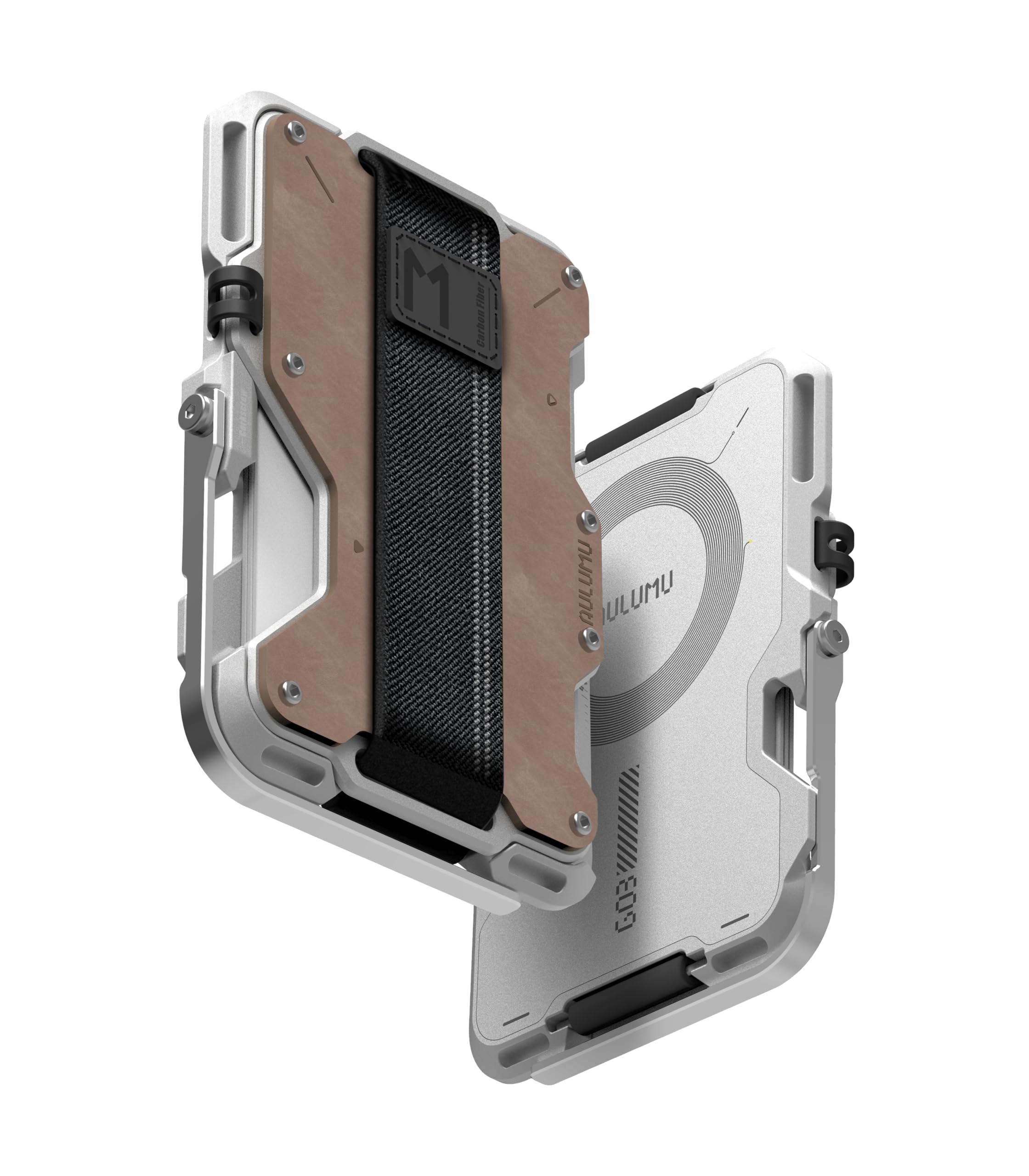 Aulumu G03 レザーメタルカードケース - [MagSafe対応] 多機能 - 携帯電話スタンド/グリップ - 栓抜き | RFIDシールド