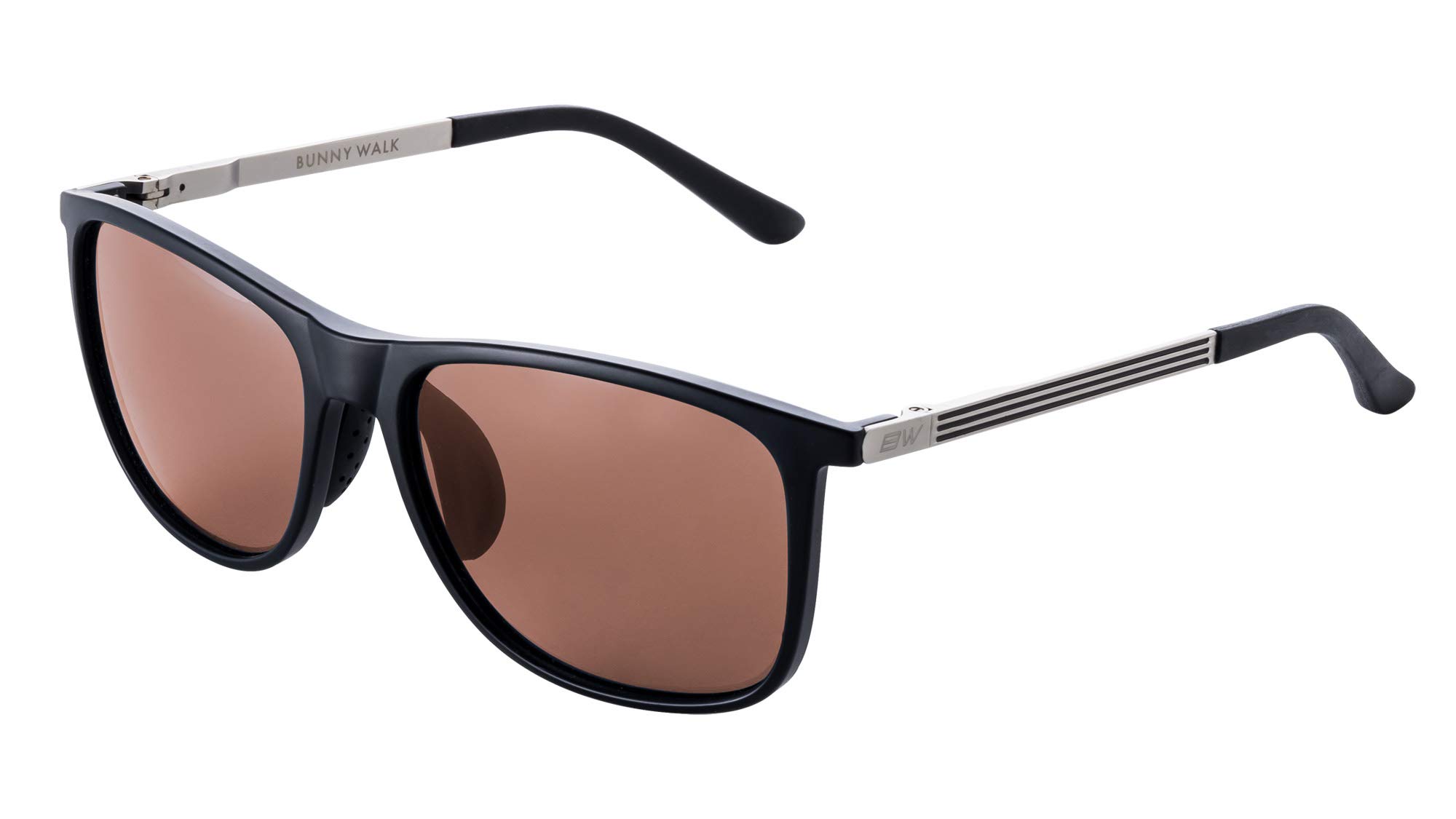 [バニーウォーク] 偏光サングラス BW-021 BW-0210C マットブラック HC-BROWN ポップアップレンズ