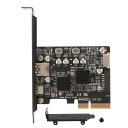 PCIe to USB 3.2 Gen 2 カード、10Gbps PCI Express 拡張カード、USB Type A、Type C、前面 Type E ポート、デスクトップ コンピューター用 USB Type C PCI Express カード