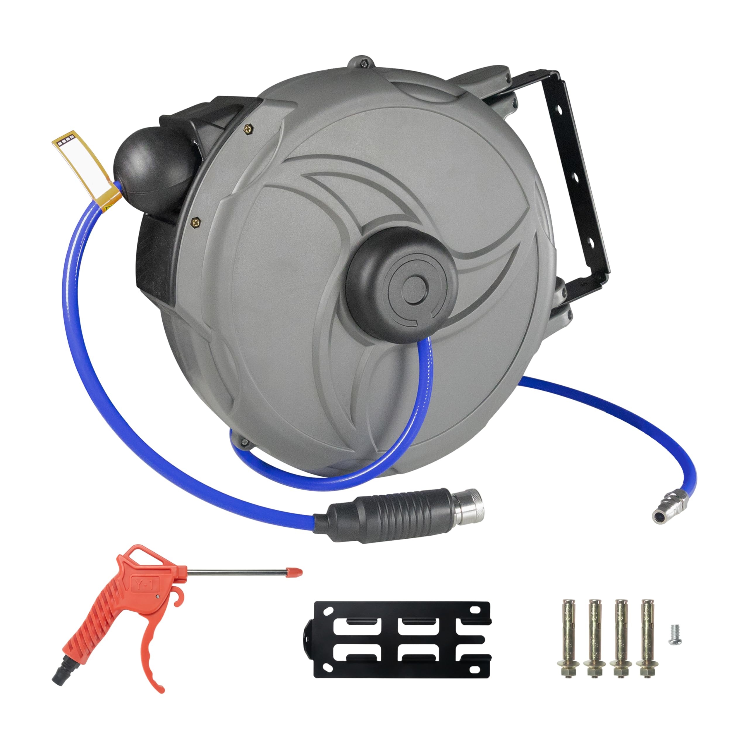 HFS(R) エアーホース エアーホースリール 自動巻き取り 壁掛け式 内径6.5mm×外径10.0mm 15m エアーコン..