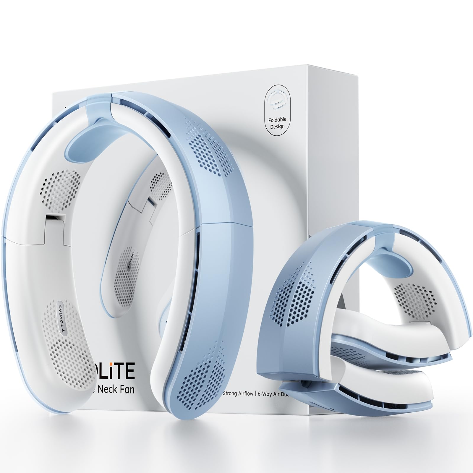 【前後・上下暴風】 TORRAS ネッククーラー 首掛け扇風機 ネックファン【2025新登場 COOLiTE 首かけ扇風機 折りたたみ】 首掛けファン 静音 羽なし 軽量 4000mAh 14時間持続 誕生日 プレゼント 女性 アウトドア 熱中症対策 暑さ