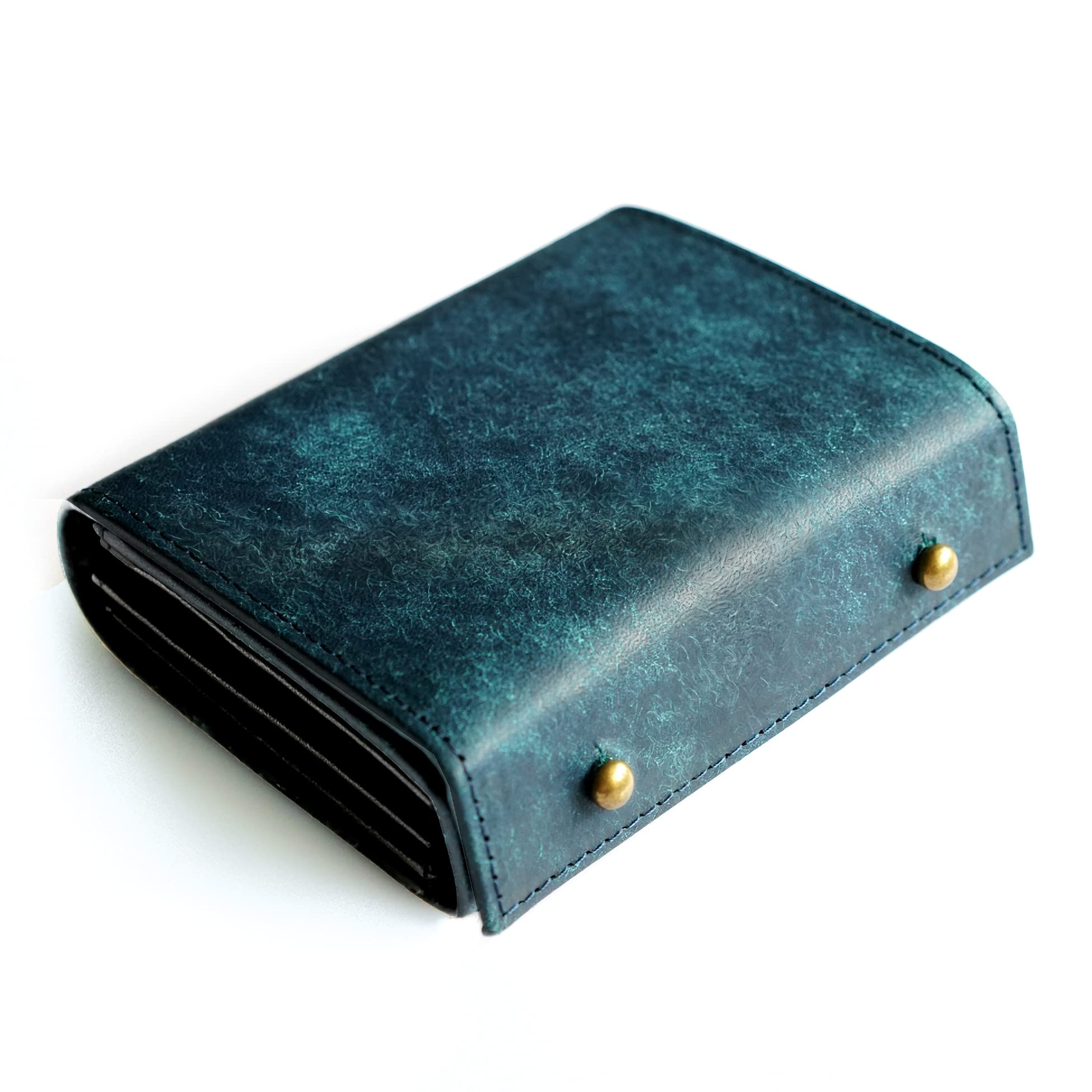 樂天商城 - [IrideScent] 二つ折り財布 メンズ 2つ折り 箱型の小銭入れ イタリアン レザー プエブロ ミニ財布 コンパクト 小さい財布 二つ折り 箱状です 牛革 大容量 L字 レディース PUEBLO (Navy)