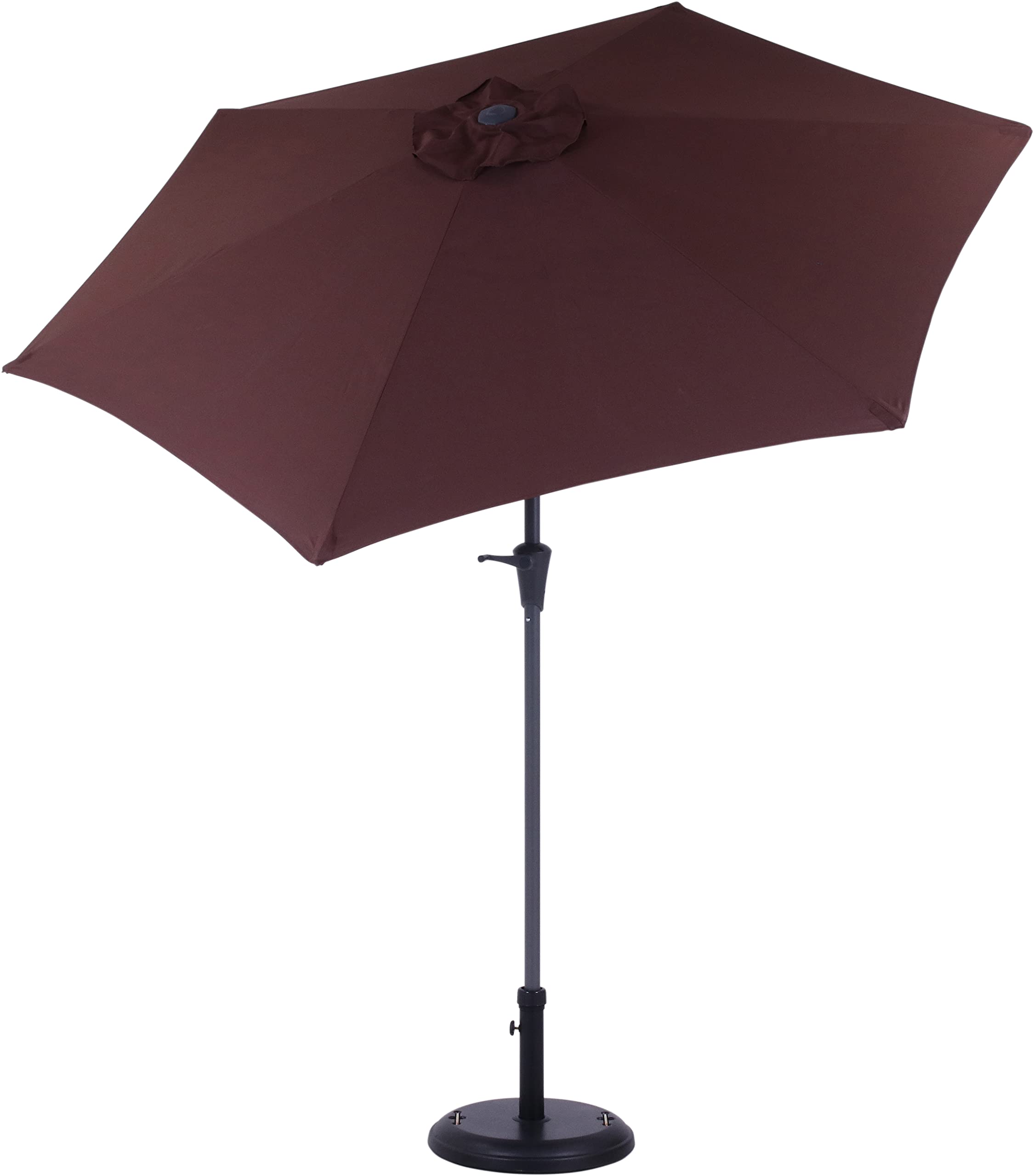 不二貿易 パラソル 幅202×奥行240×高さ234cm ブラウン アルミ製 クランク開閉 チルト機能 37852