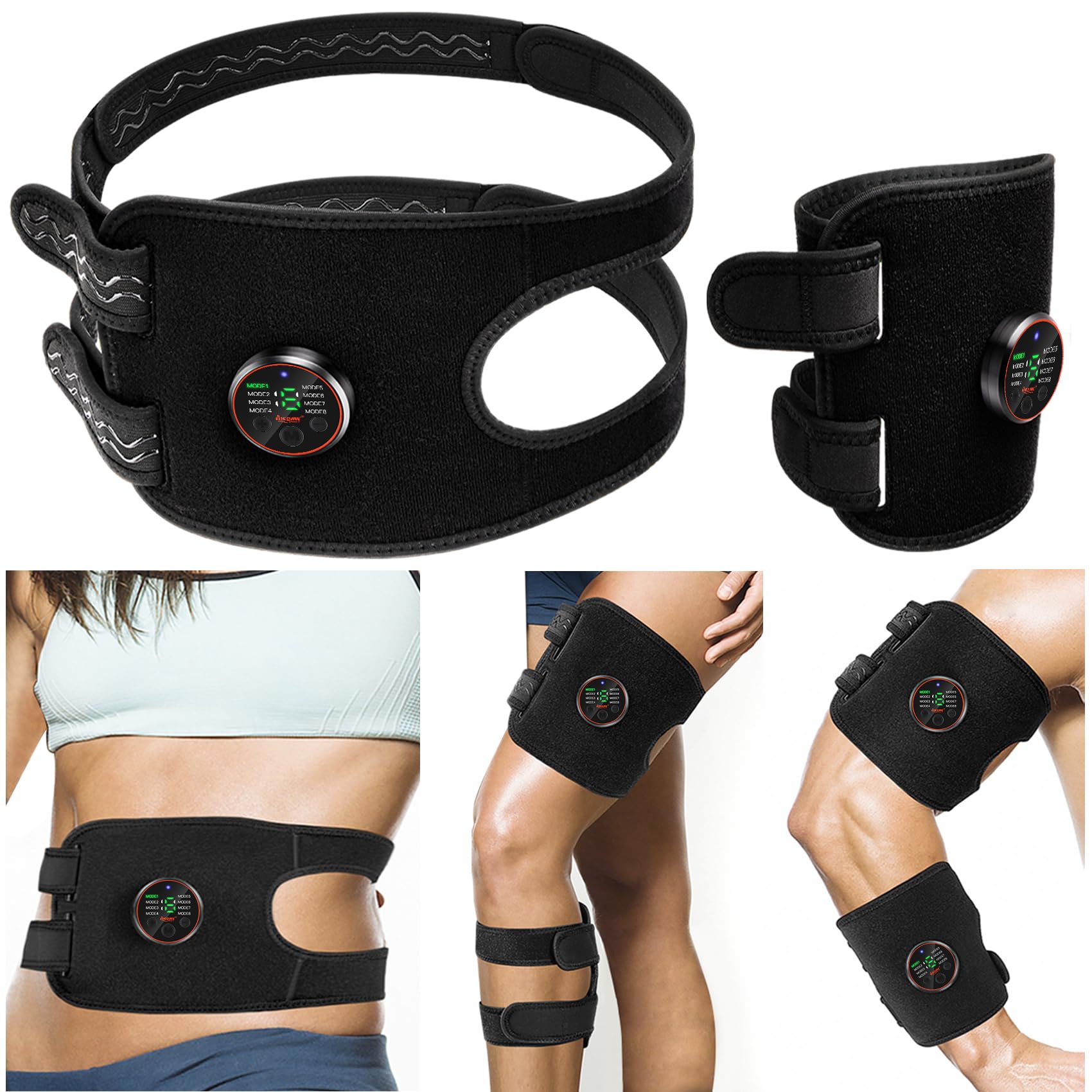 ems 腹筋ベルト【多部位使用可能 特許・実用新案登録】ジェルシート不要 2本セット 腹筋 腕筋 背筋 二..