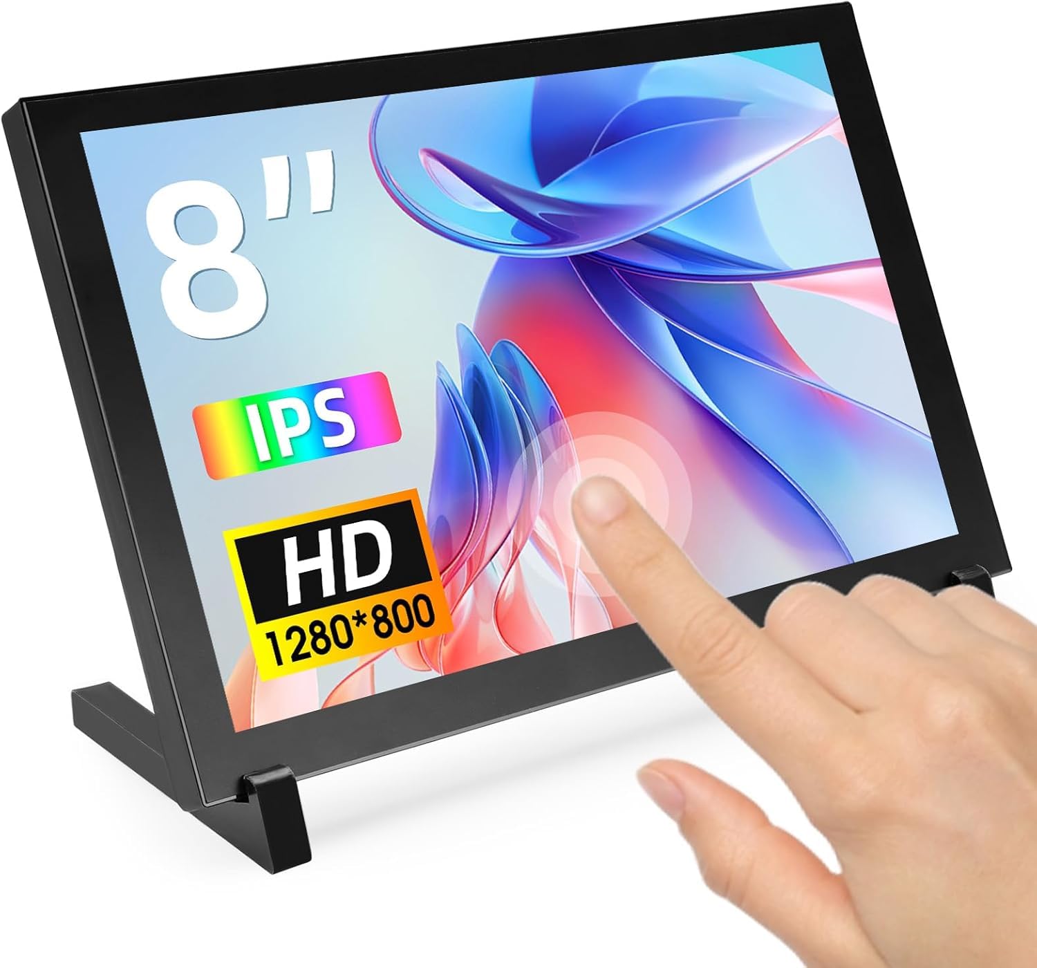 ELECROW 8インチ タッチスクリーン ポータブルモニター ・ IPS液晶 1280x800 解像度、Raspberry Pi 5/400/4/3、Windows 11/10/8/7、Jetson Nano 対応