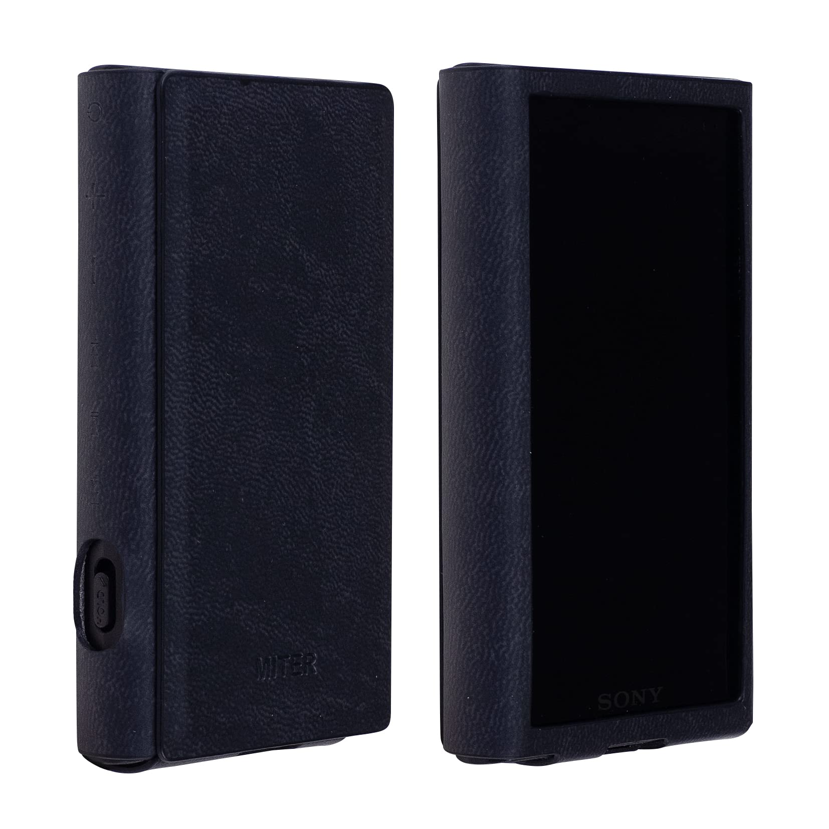 MITER  ˡ ޥ Sony Walkman NW-A307 A306 A303 A300  Υꥢ PU 쥶 С Case Cover for A300 (Black)