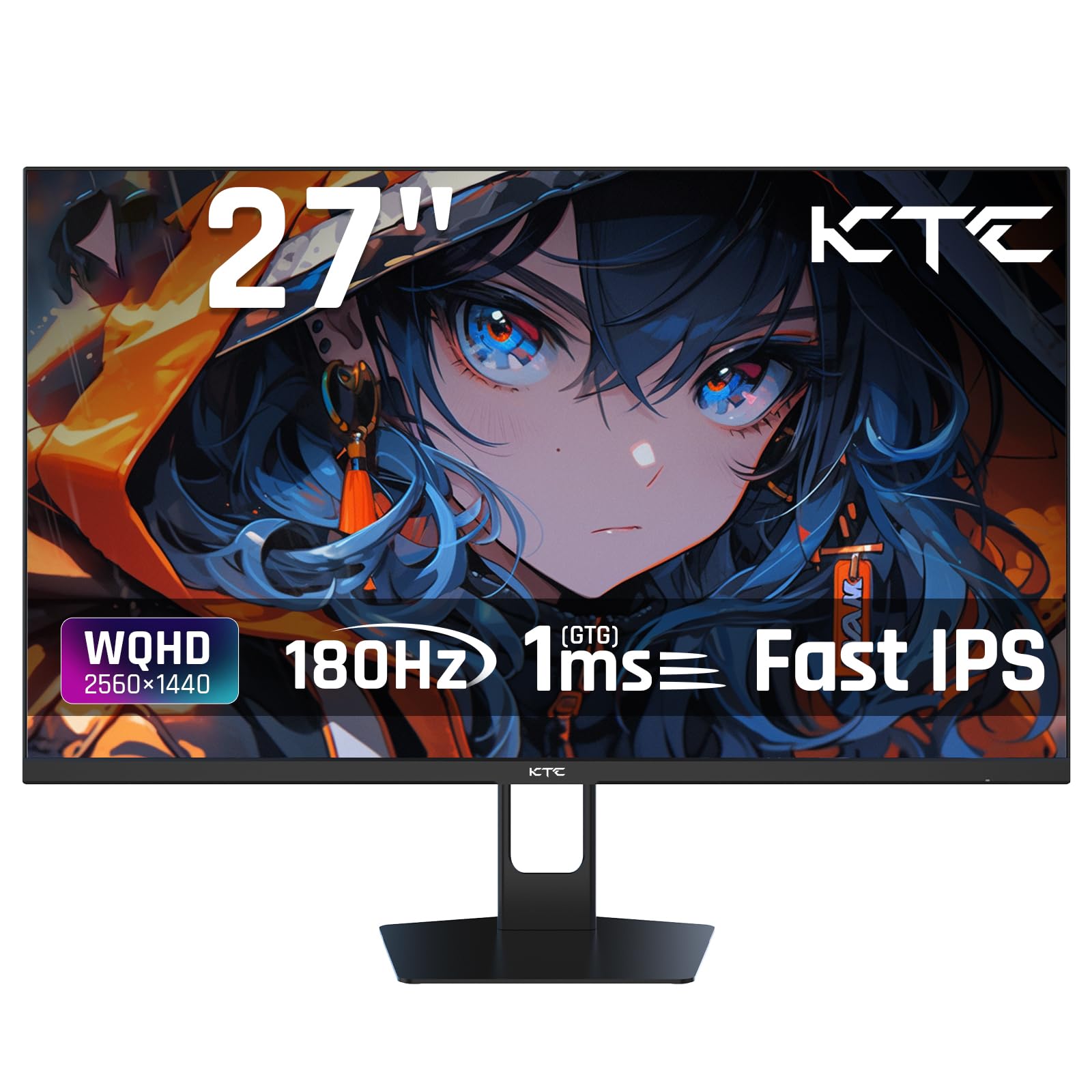 KTC 27˥WQHD (2560x1440) Fast IPS 180Hz 1ms(MPRT) 124%sRGBߥ󥰥˥֥롼饤ȥեåե꡼FreeSync &G-Syncб⵱350cd/m PS5бHDMI