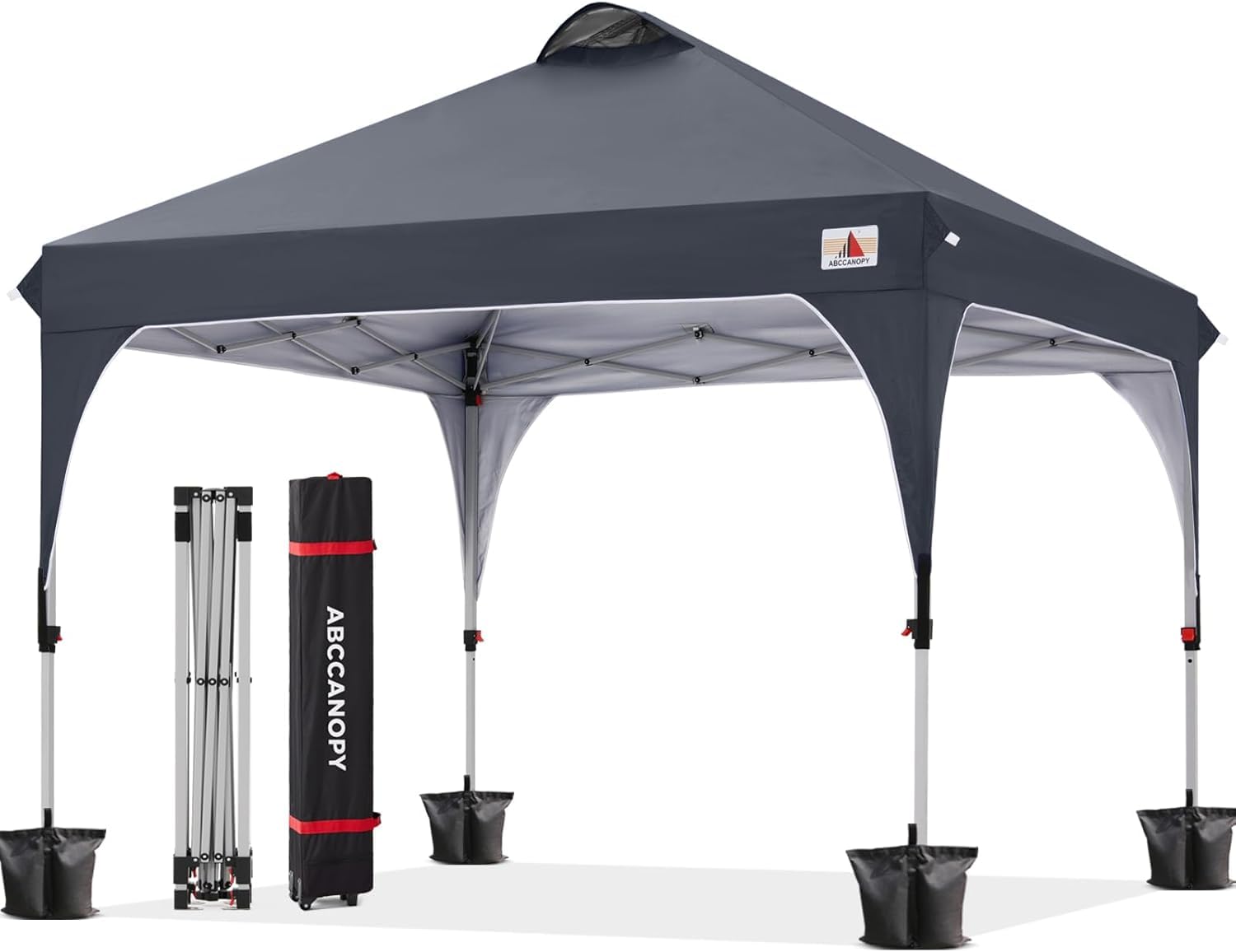 樂天商城 - ABCCANOPY タープテント ワンタッチ 3段階調節 ベンチレーション 天井 2m/2.5m/3m アウトドア 簡単 大型 タープ テント キャスターバッグ付き 高耐水圧 遮熱日除け 付属品付き
