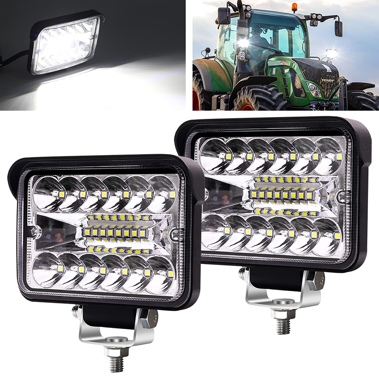 樂天商城 - Aoling 作業灯LED 12V 24V 防水 狭角 広角 小型 ワークライト 車 フォグランプ 白 補助 前照灯 車外灯 除雪機 作業機械 農業機械 2個