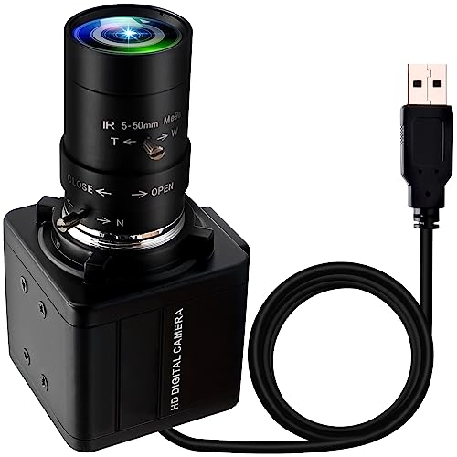 ELP USB カメラ 2MP ウェブカメラ 5-50mm バリフォーカルレンズ 1080P USB カメラ H.264 フォーマット低照度補正ウェブカメラ ズームインおよびアウト クローズアップカメラ Android Linux Windows Rasp