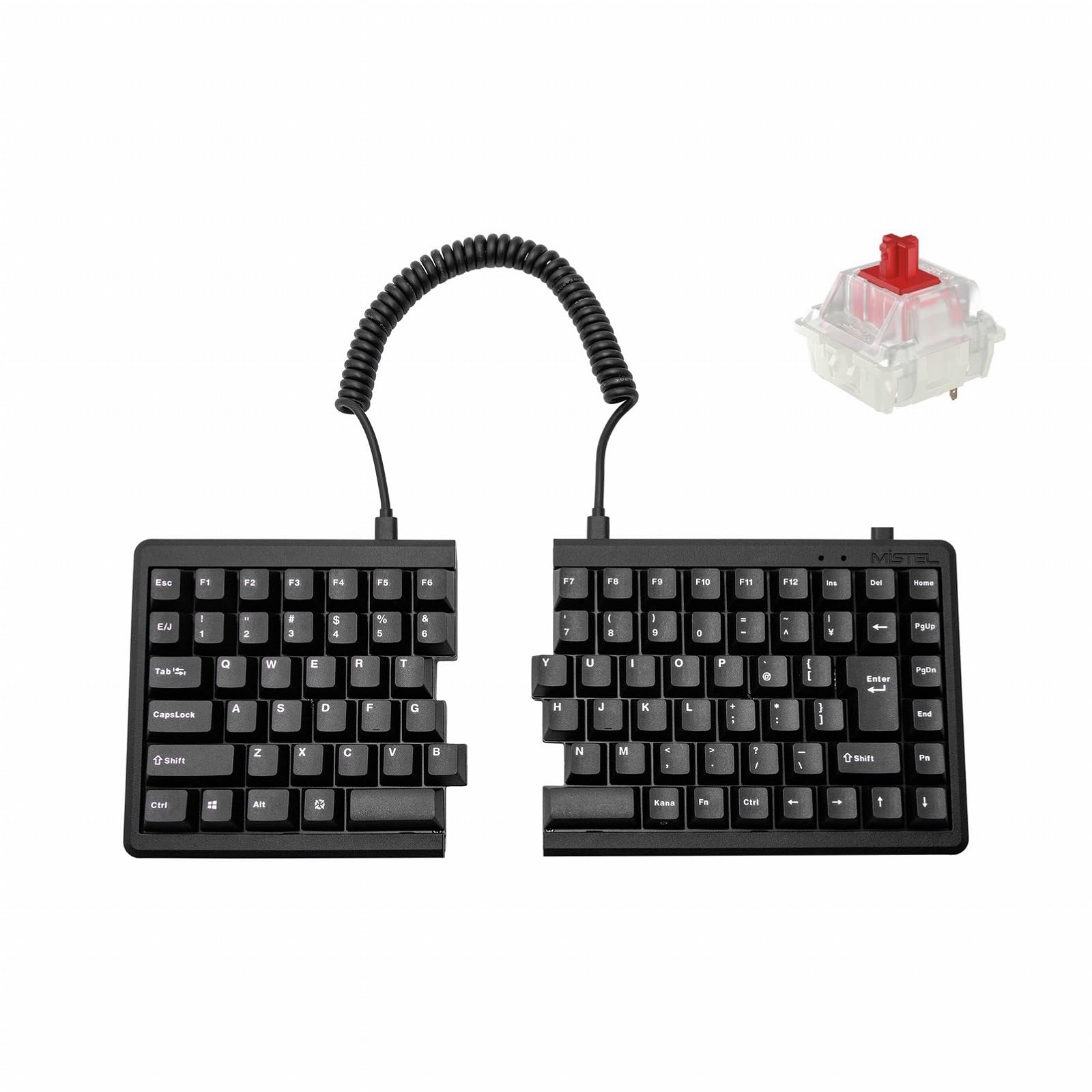 BAROCCO MiSTEL MD770 (日本語配列/赤軸) 分離型 キーボード 有線 88 キー 黒色 PBT 白色ダブルショット MX Cherry マク...