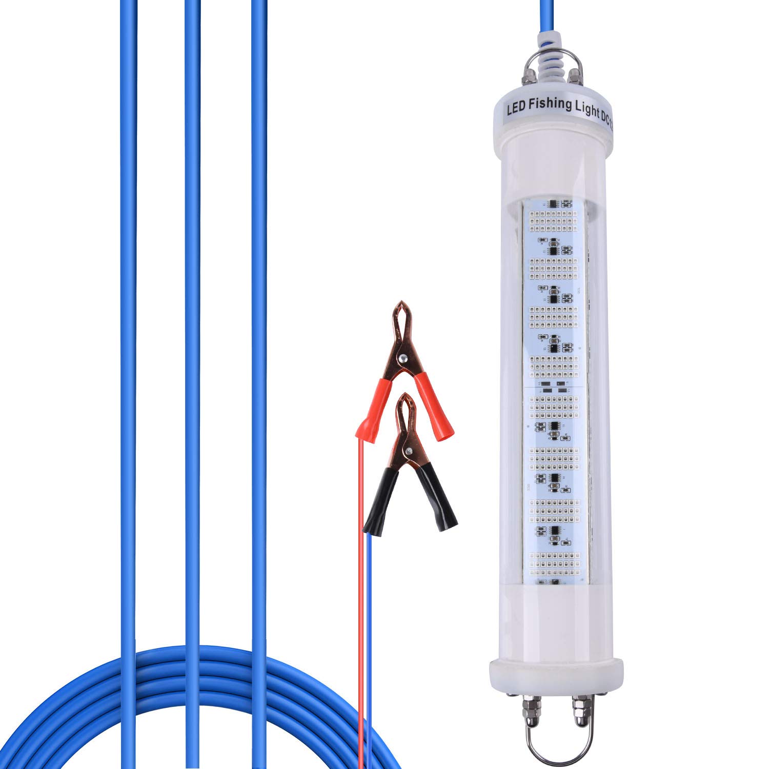 水中集魚灯 集魚灯 夜釣り LED 水中ライト IP68 防水 ブルー 140W 12V 5M フィッシング イカ エビ ウナギ