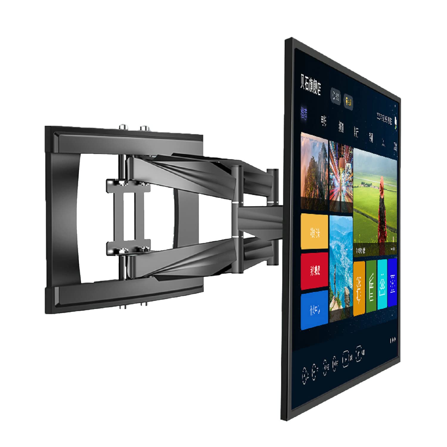 BeishiTenwaymili 壁掛けテレビ 金具 アーム式 42-100インチのテレビ LCD/LED/PLASMAに対応 壁掛けテレビスタンド モニターアーム 壁掛け金具 前後伸縮調節可能 上下多角度調節 左右60度 耐荷重100KG VESA800(3)