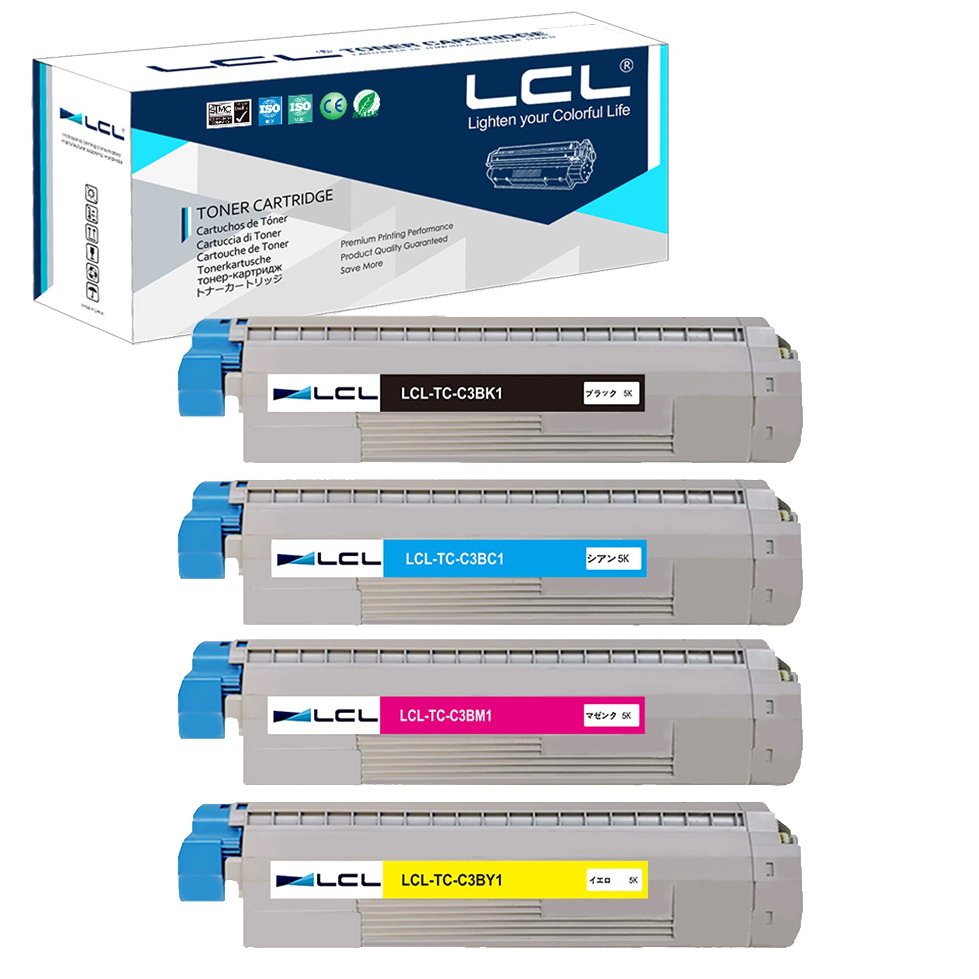 樂天商城 - LCL OKI用 TC-C3B TC-C3BK1 TC-C3BC1 TC-C3BM1 TC-C3BY1 C844dnw C835dnwt C835dnw C824dn (4色セット ブラック シアン マゼンタ イエロー) 再生トナーカートリッジ 対応機種：