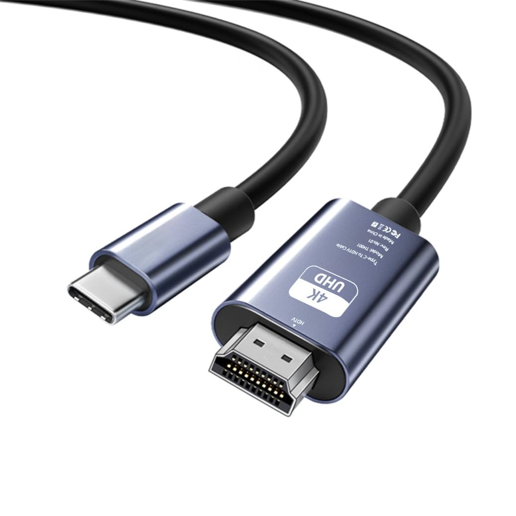 HDMI Type-C to HDMI ケーブル 2m【4K@60Hz HDR対応 音声同期】USB CタイプC HDMI変換ケーブル スマホとテレビをつなぐケーブル iPhone 17 Pro Max iPhone17 Pro 17/16/15/MacB(3.0)