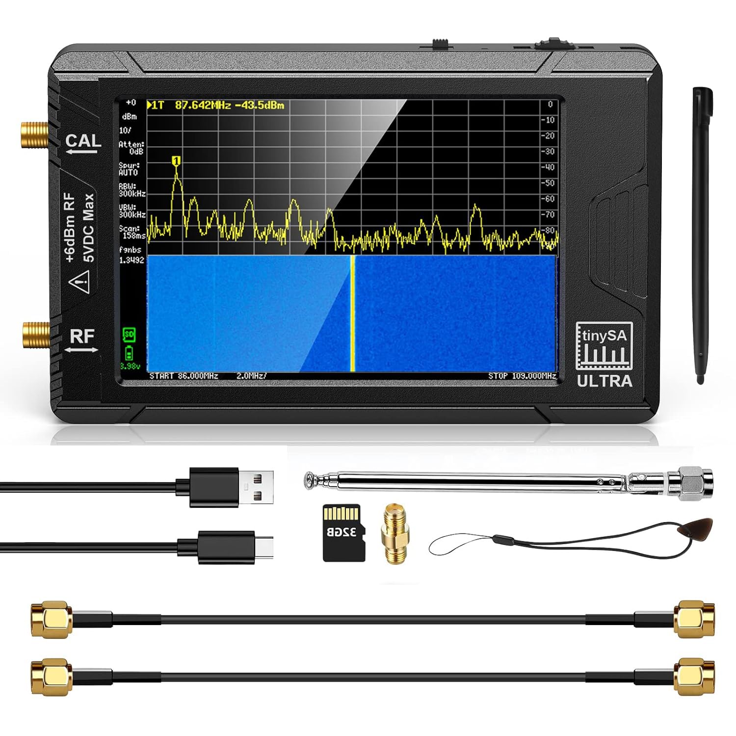 ZNZHNSI 2in1 TinySA ΥڥȥθҤӿȯŵ4inch - V0.4.5.1 100kHz-5.3GHz ٸҡ32GB ɤȤ 800MHz MF/HF/VHF UHF Ϥؤ 2in1 