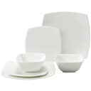 NARUMI(ナルミ) 食器セット スタイルズ(Styles) ホワイト シンプル スクエア 2人用セット 6ピース入り 電子レンジ温め 食洗機対応 ギフトボッ...