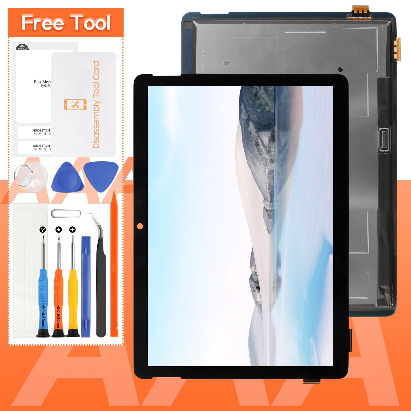 A-MIND For Microsoft Surface Go 2 液晶パネル 画面交換修理用 タッチパネルセット 1901 1906 1926 1927 LCDスクリーン 統合画面交換修理用キット 無料の修理工具