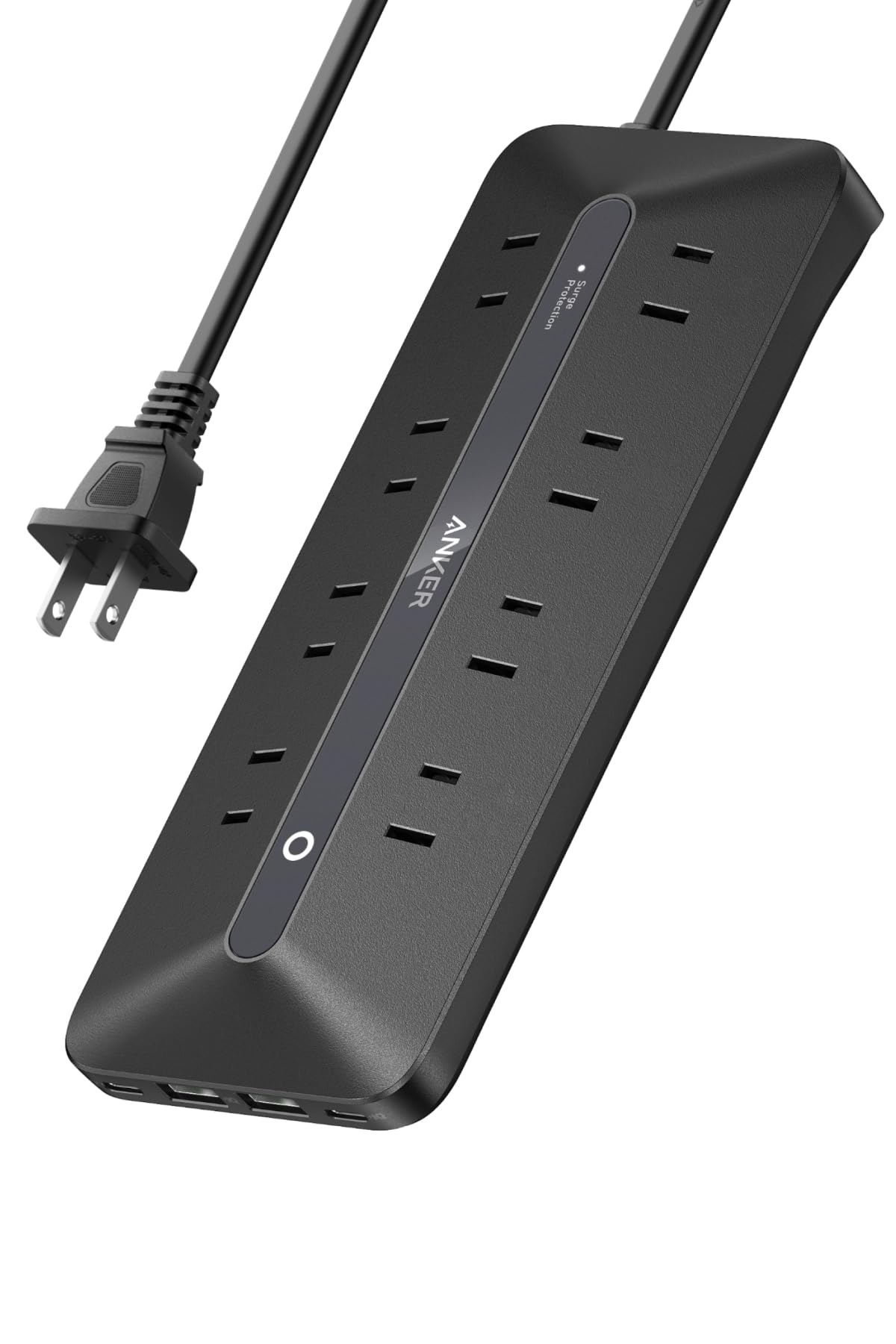 Anker USB Power Strip (12-in-1, 35W) ブラック (電源タップ 8個口 延長コード1.5m USBタップ AC差込口/USB-C/USB-A) MacBoo