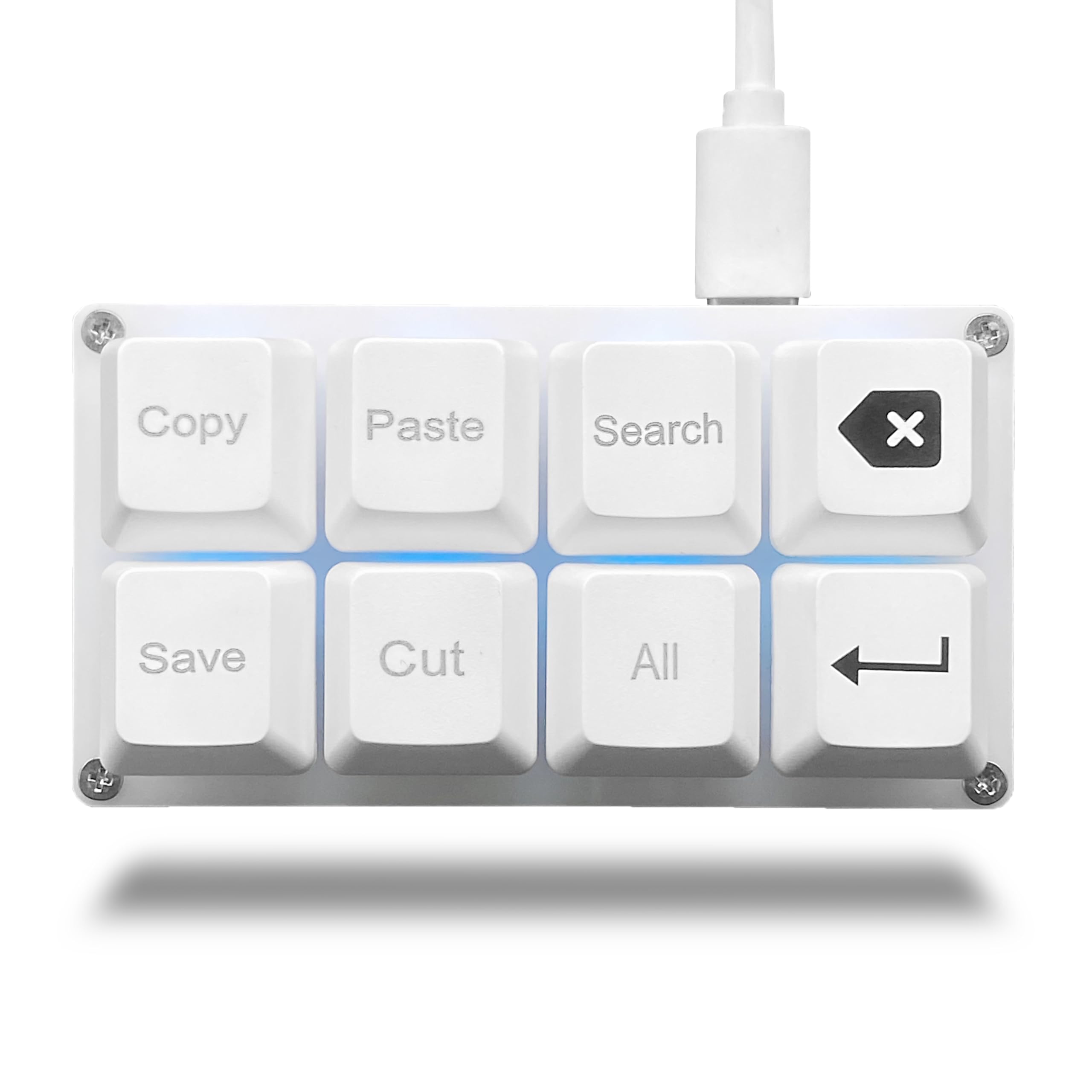 樂天商城 - BTXETUEL コピーペースト サーチ バックスペース セーブ カット オール入力 8キーキーボード SayoDevice 片手OSUキーパッド プログラム可能 メカニカル ショートカット マクロキーボード 仕事やゲーム用 (ホワイト)