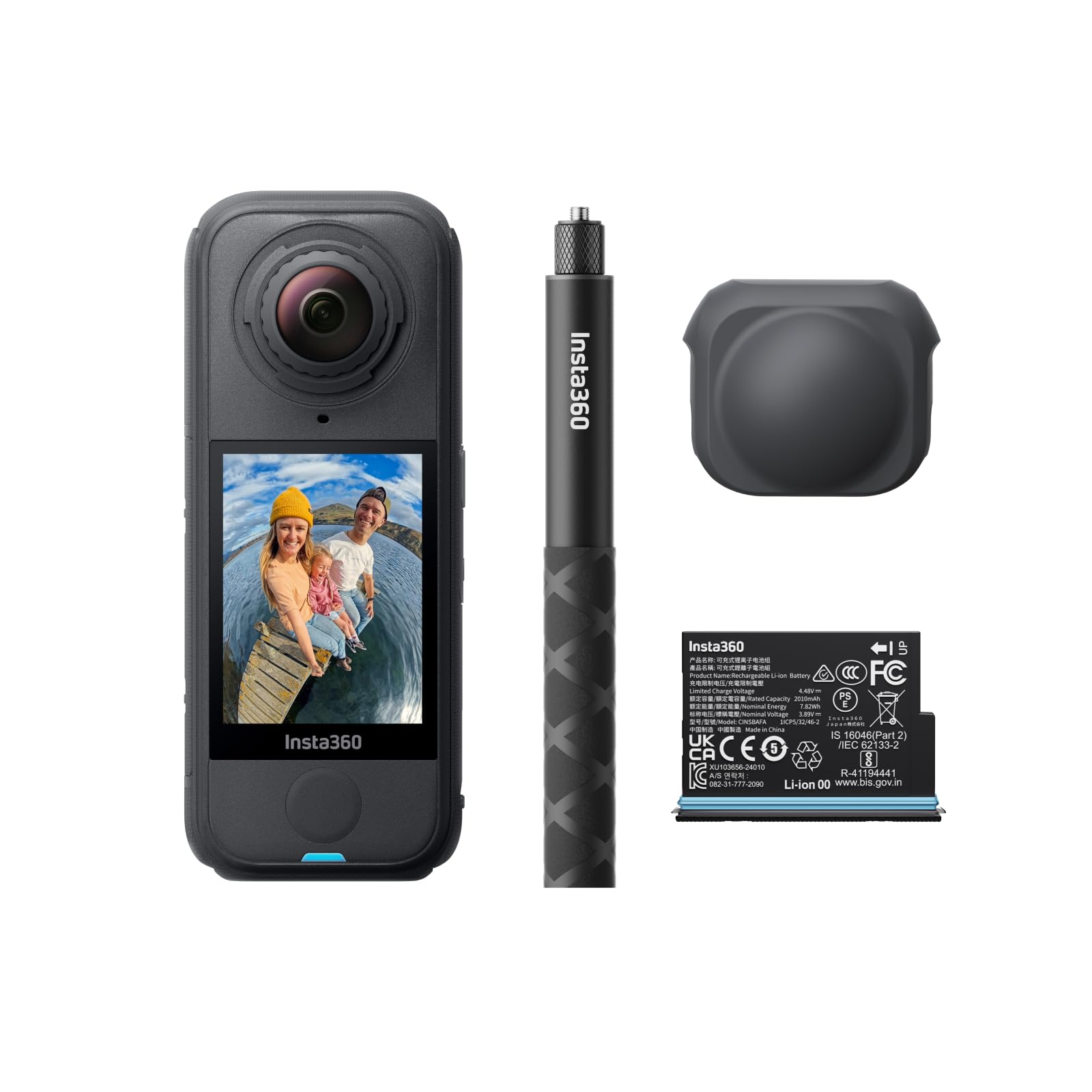 Insta360 X4 Air スターターキット（グラファイト・ブラック） - 軽量165g 8K 360度全景カメラ、見えない自撮り棒、交換可能レンズ、撮影後フレーミング、ウインドガード内蔵、FlowState手ブレ補正、AI搭載アプリ