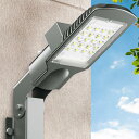 【小形・軽量化】SUKITEN LED防犯灯 道路灯 30W 5,000l 街路灯 街灯 外灯 IP66防水 耐塩形 耐食性 明るさセンサ付き 100V ポールライト ポール灯 電柱照明 屋外用 道路照明器具 配線工事 角度可変機能 工業団地 車道 歩道