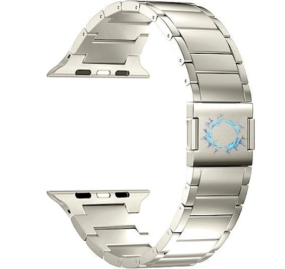 チタニウム アップルウォッチ バンド-Apple Watch 46mm/49mm 対応、3リンクブレスレット、チタニウム