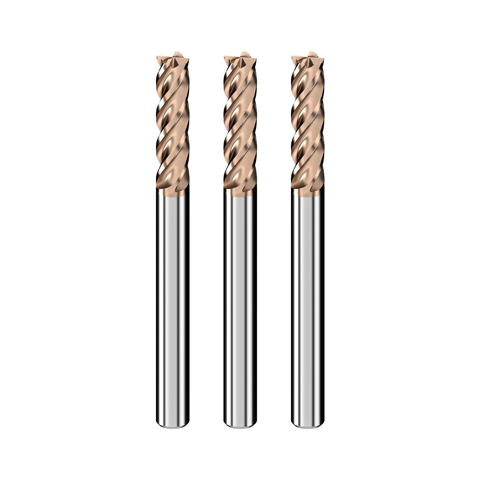 Cleqee スクエア エンドミル 刃径6mm × 刃長20mm × 全長75mm × 軸径6mm3個セット 4枚刃 TiAlNコート 超..