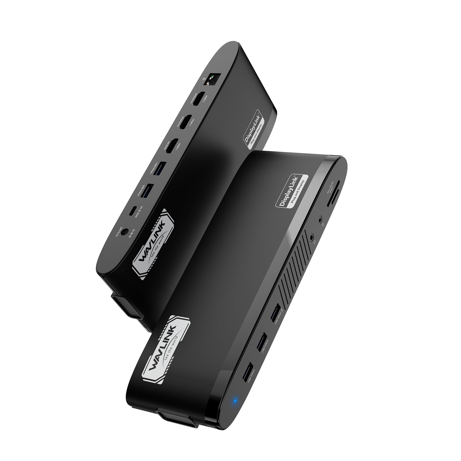 WAVLINK ユニバーサル デュアル 2K/4K ディスプレイリンク ドッキングステーション、USB-C ラップトップドック、Mac M1/M2/M3/M4 および Windows 対応、100W 充電、HDMI 3ポート、USBポート 5ポート、イーサ