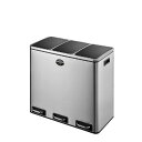 ダルトン(Dulton) 3コンパートメント ビン 54L 18L×3列 定番中の定番を突き詰めたステンレス製ゴミ箱 ふた付き 大型 分別 ペダル式 高さ560mm 幅610mm 奥行355mm K855-1203-3