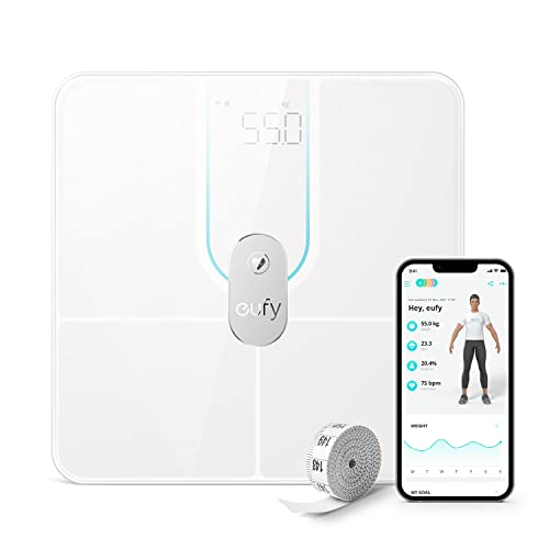 フィットビット スマートウォッチ（売れ筋ランキング） Anker Eufy (ユーフィ) Smart Scale P2 Pro（体重体組成計）【アプリ対応 / Fitbit連携 / 体脂肪率 / BMI / 心拍数 / 筋肉量 / 基礎代謝量 / 水分量 / 体脂肪量 / 骨量 / 内臓脂肪 / タンパク質