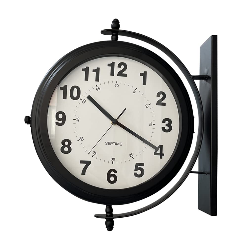 両面時計 壁掛け 時計 オシャレ 壁 屋外 時計 アンティーク 両面 時計 おしゃれ 店舗時計 ショップ カフェ 置き時計 インテリア 西海岸風 静音 SISBRLR タイプA