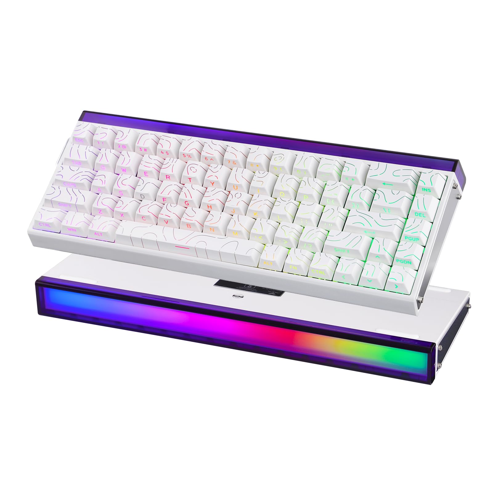 樂天商城 - EPOMAKER Aula Hero68 HE 有線 マグネットゲーミングキーボード 0.01mm調整可能アクチュエーション ラピッドホールエフェクトスイッチ 8kHzポーリング 5層サウンドダンパー RGBボックス＆バックライト (White Topog