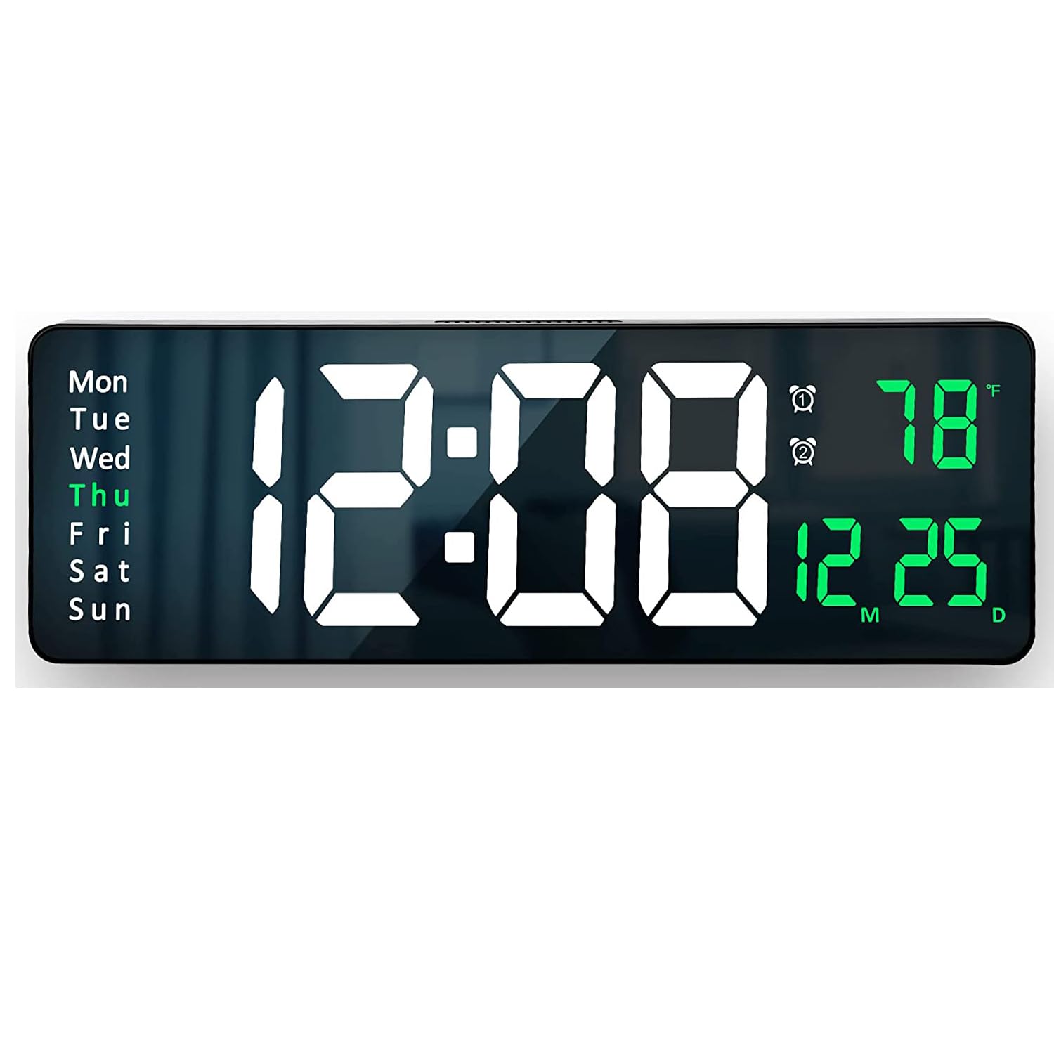 16.2インチ大画面 LEDデジタル時計 壁掛け 置き時計 卓上 大文字 大型 目覚まし時計 電子時計 おしゃれ 明るさ調整可能 気温/日付表示 アラーム カウントダウン カウントアップ ストップウォッチ リモコン付き USB給電 リビングルーム キッチン