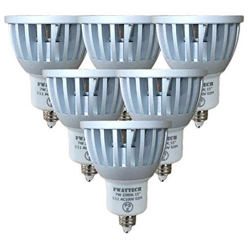 樂天商城 - Fwaytech LEDスポット E11 狭角 調光対応 濃い電球色2300K COB7W JDRφ50 LEDハロゲン電球形 60W?75W相当 密閉器具対応 ダイクロハロゲン 6個セット (濃い電球色相当(2300K), 本体銀 (狭角15度) E11