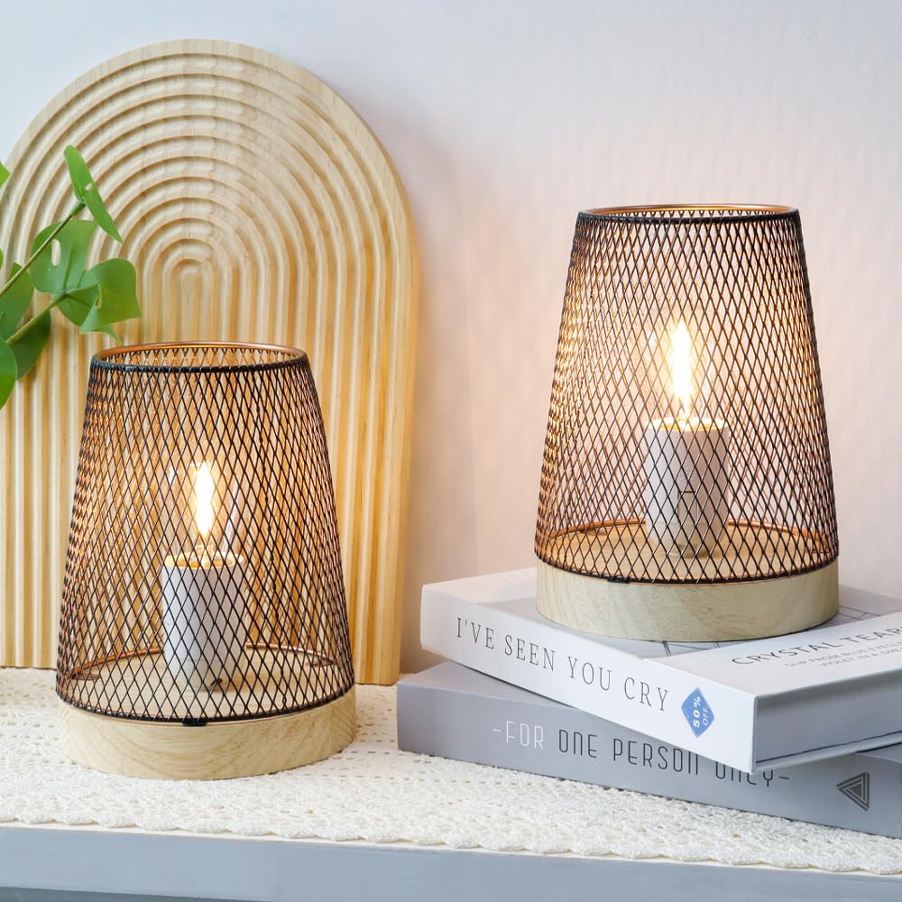 JHY DESIGN 間接照明 おしゃれ テーブルランプ 電池式 卓上ランプ 装飾置物ライト LED電球付き 屋内 屋外ランタン 部屋の装飾 室内 室外 パーテ...