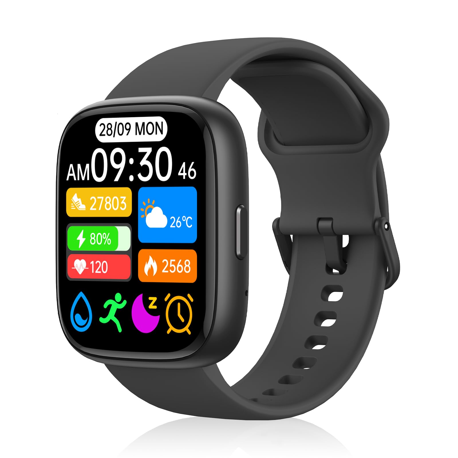 スマートウォッチ iphone対応 アンドロイド対応【2025革新開発】1.83インチ大画面 Bluetooth5.3 通話機能付き スマートウォッチ Alexa音声 SMS/Lineメッセージ通知 DIY文字盤 100種類運動モード スポーツウォッチ レ