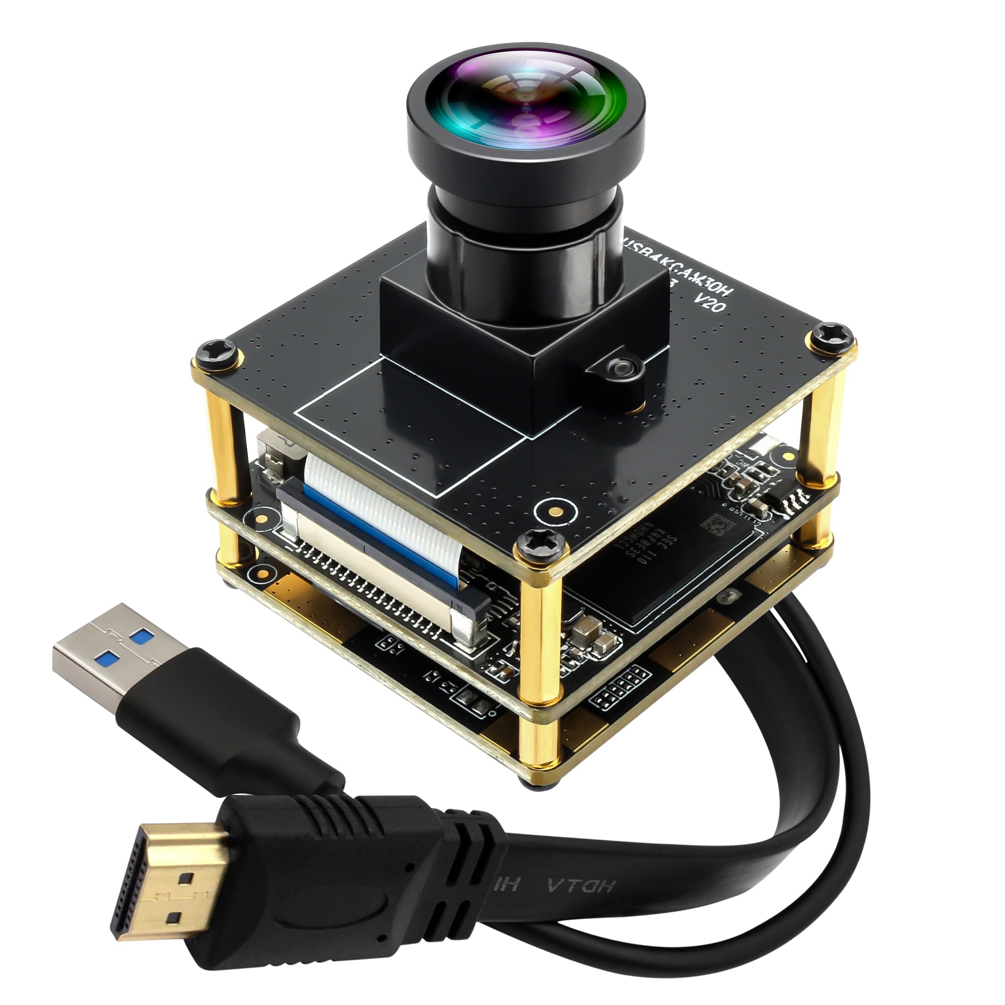 樂天商城 - ELP HDMI USBカメラ 60fps 高速カメラ 4K HDMI USB3.0 同時出力 PCカメラ 2倍デジタルズームカメラ 120度歪みなしレンズ付き 教会サービス 礼拝 教育 仕事用