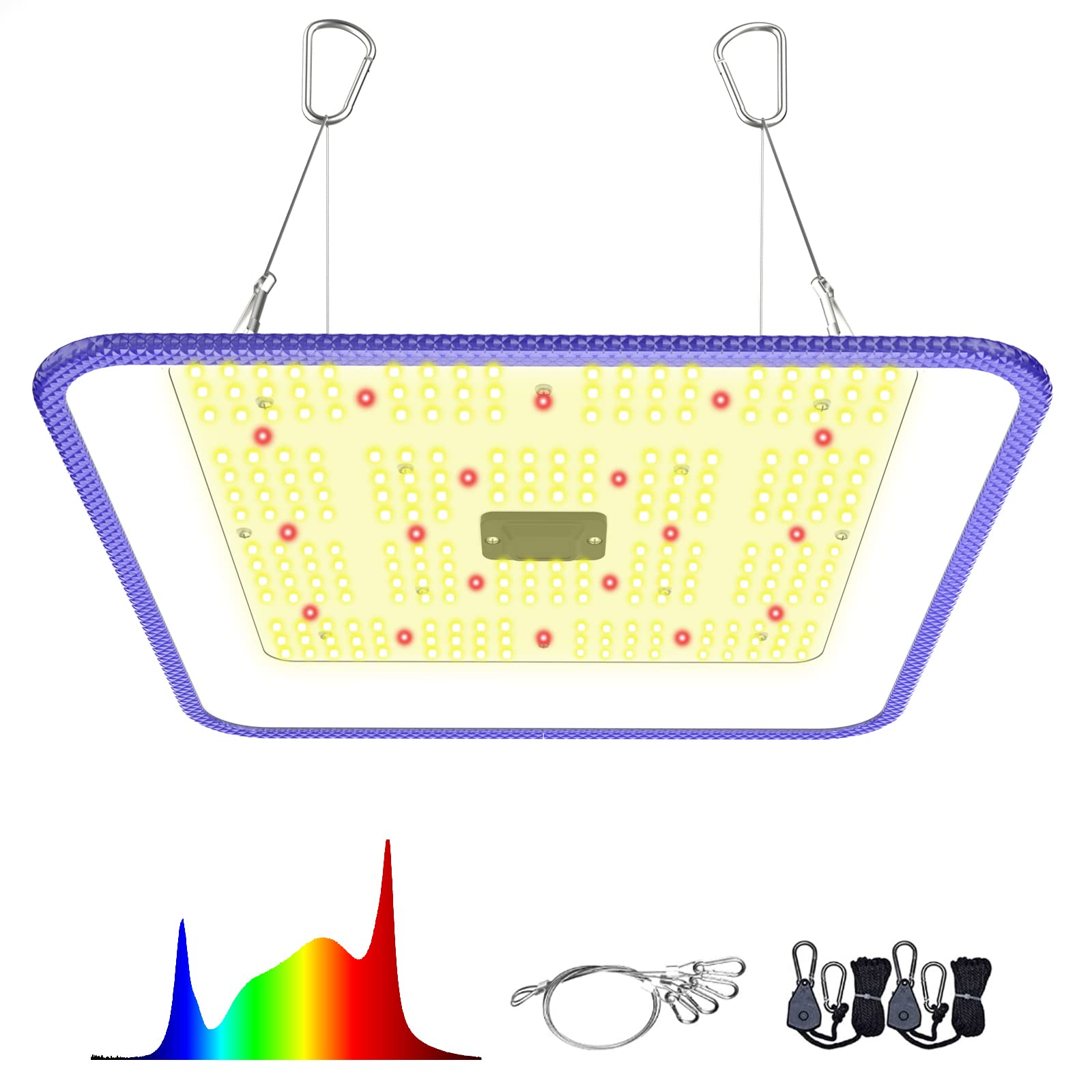 楽天松陰屋 楽天市場店Hipargero植物育成ライト LED パネルFC-600フルスペクトル/高反射カバー/平面配光/広い面積に照射/ゼロノイズ/高PPFD/太陽光に代わる植物用ライト 屋内観葉植物/野菜工場/水耕栽培/吊り下げて簡単に使用 長寿命50000時間日本語説明書