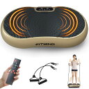 FITMIND ブルブル振動マシン ブルブルマシン ダイエットマシン フィットネスマシン 9つの自動モード 99段階の振動 幅60cm リモコン付き ラテックスホース付き 静音 耐荷重120kg 日本語説明書(シャンパン・ゴールド)