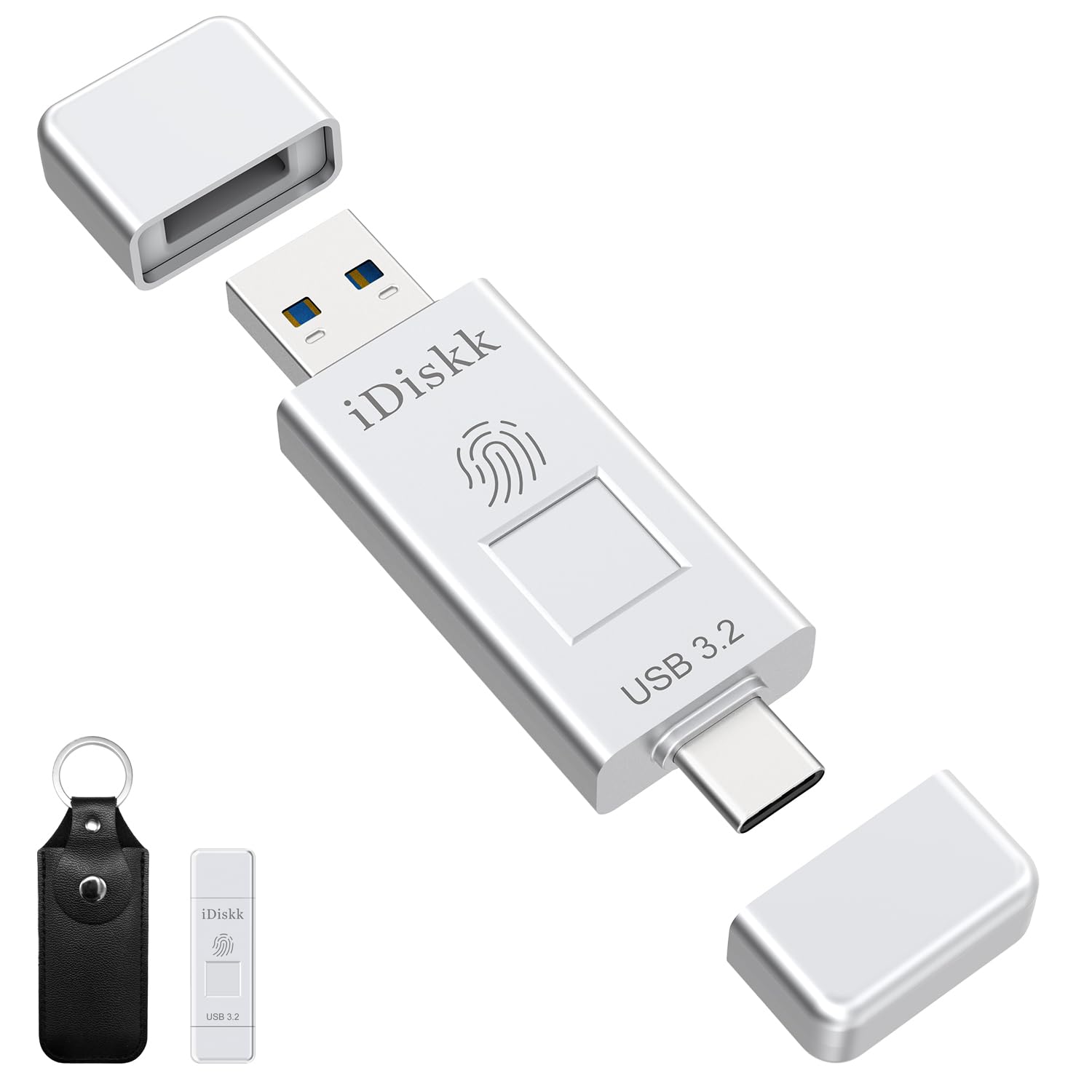 樂天商城 - iDiskk 指紋認証 USBメモリ・フラッシュドライブ 512GB USB3.2 Gen2 フラッシュメモリー 最大読取り速度450MB/s ハイスピード【USB3.2+Type-Cコネクタ搭載 APP使用と不使用二つ選択あり】OTG外付けUSBディスク